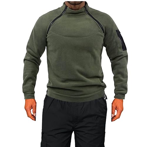 Men's Tactical Fleece 1/4 Zip Military Style Sweatshirts Thermal Pullovers Jackets for Outdoor Hiking Everyday Wear