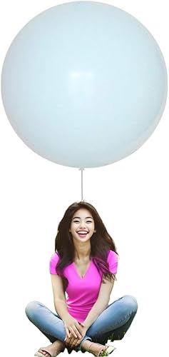 Miniatura 15 de IN-JOOYAA Globos redondos grandes de 36 pulgadas, paquete de 5 globos gigantes gruesos amarillos para decoraciones de fiestas Amarillo,Macaron Rosa