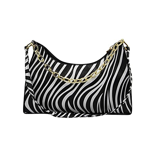 Bolso tote de cuero con estampado cebra para mujer miniatura 4