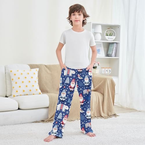 Boys' Pants Santa Christmas Tree Snowflake Bear Long Bottoms Jogger Pants Elastic Waist Trousers with Pockets S-XL3