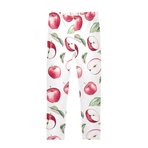 Girls' Leggings Children's Yoga Pants Skinny Printed Dance Apples Fruits Comfortable 4T