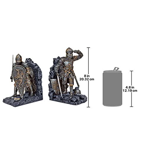 Design Toscano CL3434 Arthurian Knight Bookends,Grey Stone,8 Inch thumb #5
