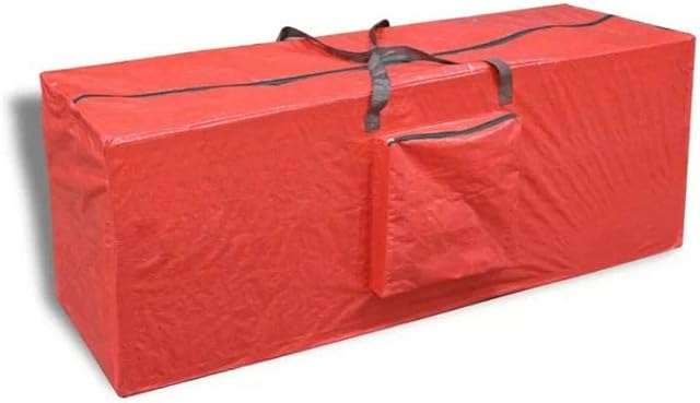 ALAYSTAR Premium Christmas Tree Storage Bag  Double Stitched Xmas Bag Store Up To 7 feet Tall Xmas Tree  Comes With Zip Carry Handles and Handy Side Pockets (RED)