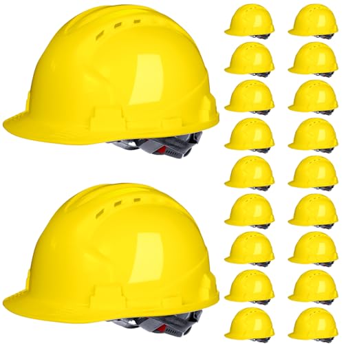 Image of Leumoi 20 Pack Hard Hat Bulk 4-Point ABS Safety Helmets Adjustable