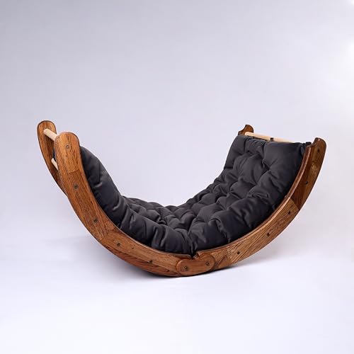 Image of Kids Rocking Bed | Arc Climber | Child Safe | Smooth Edges | Multiprpose (Foldable with Mattress, Natural Pine)