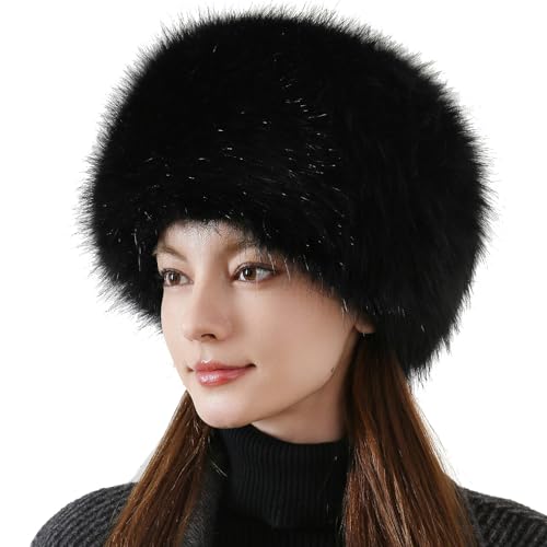 Dikoaina Faux Fur Cossack Russian Style Hat for Ladies Winter Hats