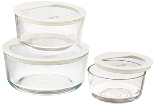 Pyrex 6 Piece No-Leak Food Storage Set, White