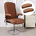 1Pair Armrest Chair Covers, Stretch Computer Chair Slipcover Soft Desk Chairs Arm Cover Furniture Protector for Office, Desk, Gaming Chairs(Coffee)