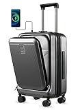 20 Inch Carry on Luggage with Laptop Compartment - Polycarbonate Suitcase with USB Port - Hassle-fre