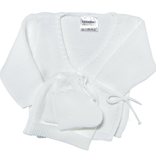 Kinousses baby_product Naissance-922 Kit Naissance 3 Pieces Brassiere en Point Mousse, Blanc, 0 M EU Cover
