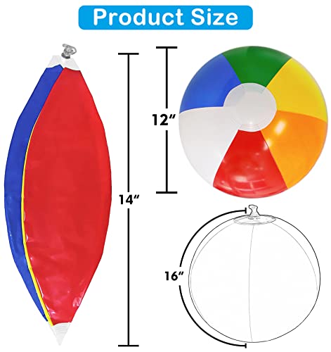 Lamnhin 14 Inch Beach Ball For Kids - Inflatable Rainbow Beach Toys For Summer Water Games And Pool Parties #TOP1