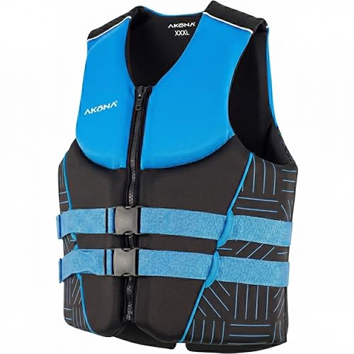 AKONA Mens Neoprene Life Jacket US Coast Guard Approved Rated for 90+ Pounds 3X-Large