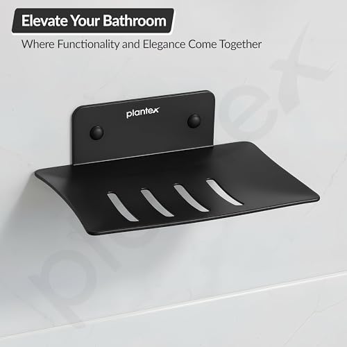 Image of Plantex Stainless Steel Soap Holder for Bathroom /Wall Mounted Soap Holder /Soap Dish /Bathroom Accessories (Black)