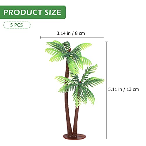 Simulation Tree Palm Tree Decor 5PCS Miniature Landscape Fish Tank Landscaping Plant Prop Decoration Mini Scenery Landscape DIY Doll House Model - Image 2