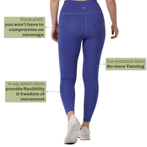 Image of High-Waist Workout Tights for Women - Breathable, Stretchable Activewear Leggings with UV Protection Stylish Sweat-Wicking Gymwear Perfect for Gym, Pilates, Yoga, and Fitness Enthusiasts