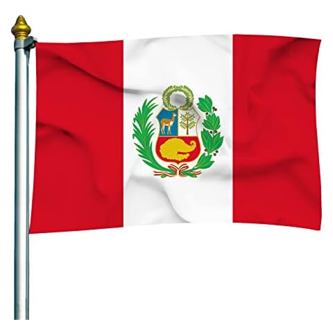 DELAYNOMORE77 Peru National Flag Polyester Fiber 3x5 Feet Flag, Bright Colors And Anti-ultraviolet Fade Flag Indoor Outdoor Banner Cover