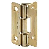 Prime-Line N 6936 Bi-Fold Door Hinges, Brass Plated, for Bi-Fold Doors (1 Pair)