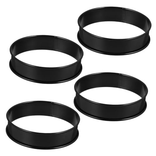 ROMISBABA 4 piezas Anillos para Tartaletas de Acero Inoxidable Moldes Redondos Antiadherentes para Hornear Muffins Ingleses Diámetro Interior Resistentes y Fáciles de Desmoldar Aptos para