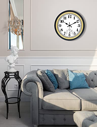 45Min 12 Inch Indoor/Outdoor Retro Round Waterproof Wall Clock With Thermometer, Silent Non Ticking Battery Operated Quality Quartz Wall Clock Home/Patio Decor #TOP3