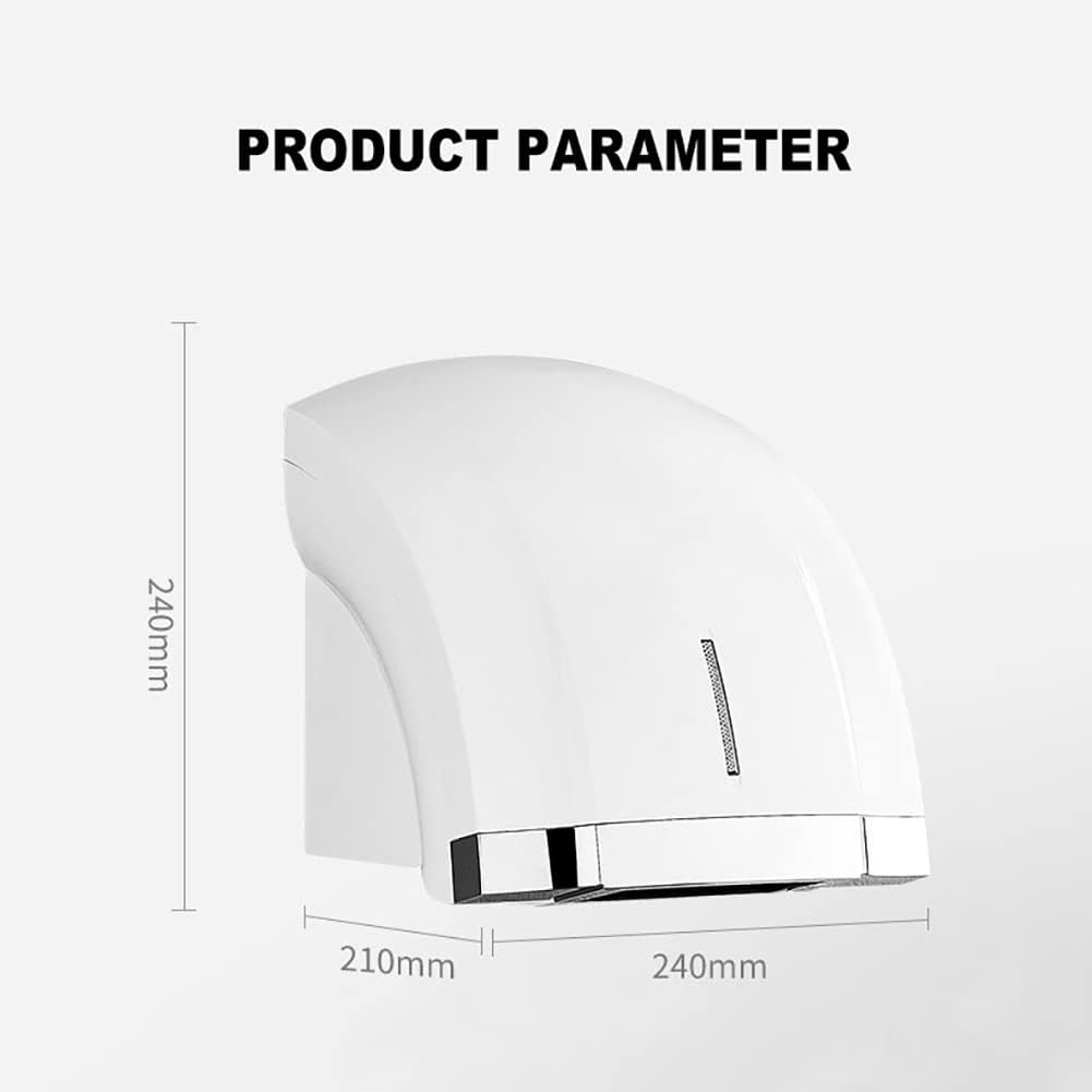 Automatic Induction Hand Dryer, 1800W Electric Hand Dryer with 10 LED Lights, Smart Bathroom Hand Dryers, Constant Temperature, Adjustable Hot and Cold