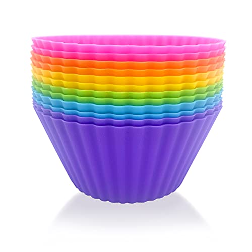 24 Pirottini Muffin Silicone, Pirottini Muffin Carta Riutilizzabile