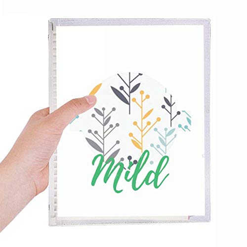 Carnet de notes rechargeable en spirale à motif bourgeons et plantes