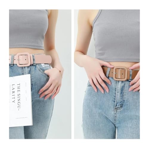 Simplicity PU Leather Belts for Women Square Pin Buckle Jeans Chic Luxury Brand decoration Female Waistband3