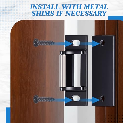 MorningRo 2 Sets Surface Mounted Roller Strike Plates, Black Rim Strike with Metal Shim Plates and Screws for Commercial Exit Doors, Panic Bar Exit Devices, Push Bar Door Hardware Replacement by MorningRo - Image 5