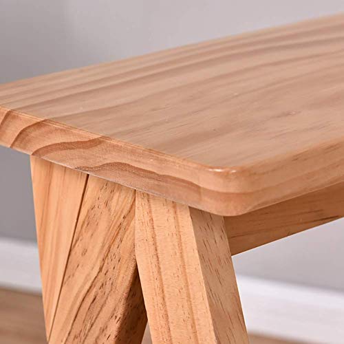 Taburete de paso de madera maciza CHEWYNP acabado natural sala 5