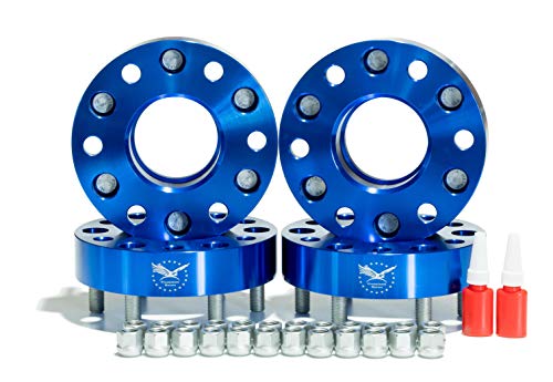 PreeminentMotors 4Pcs, 6X5.5, 2" Forged Hub Centric Wheel Spacers, Compatible with Chevy Silverado 1500/C2500/Tahoe/Suburban GMC Yukon/Sierra 1500 with 14x1.5 Studs 78.1mm, Blue