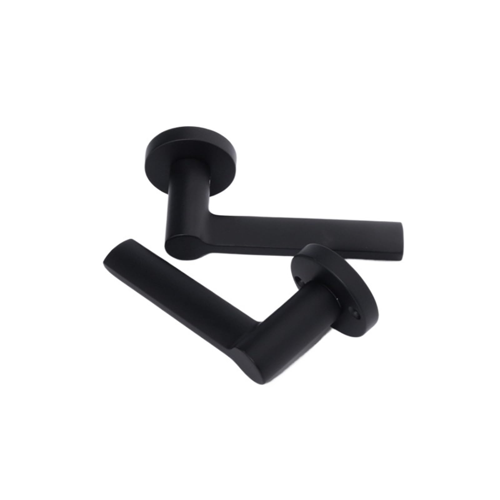 NYRXRYTCA Engineering Aluminum Alloy Split Lock Silent Door Handle Bedroom Conjoined Bathroom Black Kitchen Wooden Door Handle(04 611 58 reverse insertion)