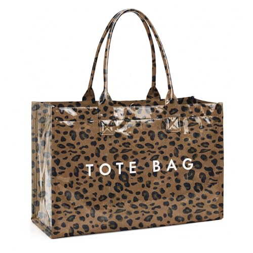 Bolso Tote de PVC para mujer grande con asa superior miniatura 1