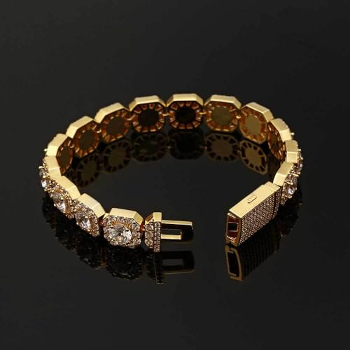 14K Gold Over S925 Ice Sugar Chain Moissanite Bracelet for Men, Best Hip-Hop Style, Street Style Gift3