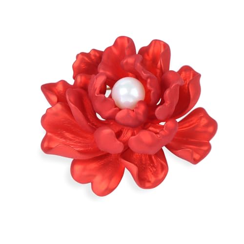 Image of Elegant Crystal Blooming Rose Flower Brooch Lapel Pin Breastpin for Women Birdal Cardigan Hat Scarf Suit Sweater Floral Pins