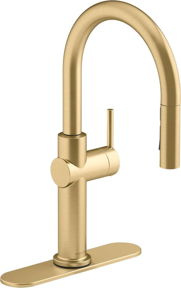 22972-2MB Crue Pull Down Kitchen Faucet, Pull-Down Sprayer, Vibrant Brushed Moderne Brass