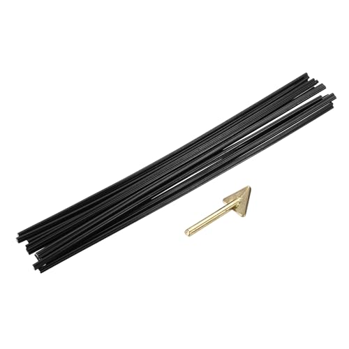 MECCANIXITY 10 Pcs Black Plastic Welding Rods 5mm x 250mm PE Double Strands Ribbon Welding Strip with Smoothing Tools for Repairing Water Tanks Forklift Pallets Trash Cans(0.2inch x 10inch)
