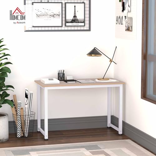 Miniatura 2 de Homcom Mesa De Ordenador Mesa De Comedor Escritorio Para Hogar Oficina Con Pies Ajustables Mobiliario Simple De Oficina 120x60x76cm Carga 100kg Marco Metal