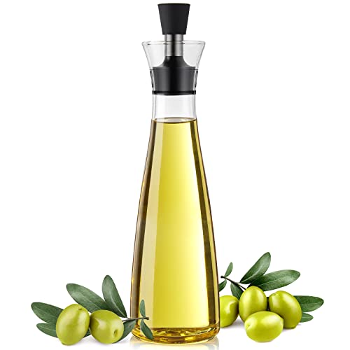 Glass Olive Oil Dispenser, Bivvclaz 18 Ounce Oil and Vinegar ...