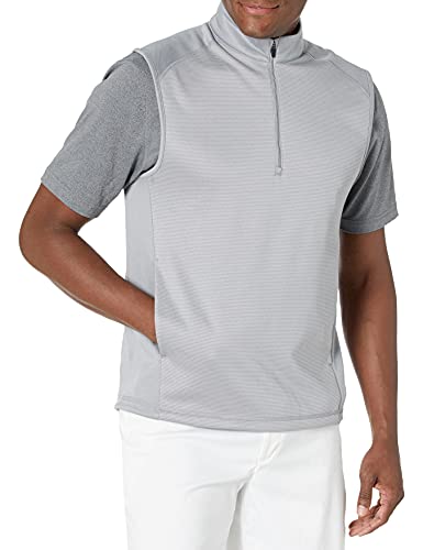 Greg Norman 1/4-zip Stripe Fleece Vest, Sterling Heather, Medium