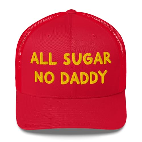 All Sugar No Daddy Trucker Hats Women, Birthday Gifts for Mom, Wife, Funny Embroidered Hat for Girls, Vintage Cap4