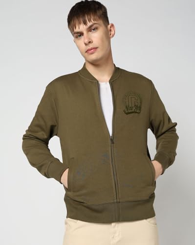 Image of Gap Men Stylised Full Sleeves Collared Cotton Blend Sweatshirt