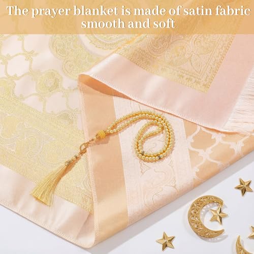 Tapete de oración musulmán 3 unidades con bag y tasbih miniatura 4