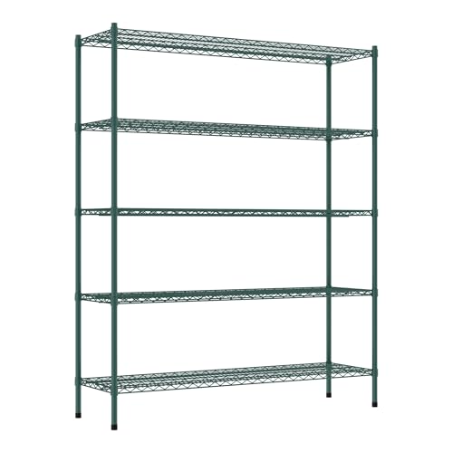 QUIET BOOK NSF Green Epoxy Wire Shelving Kit, 18" x 60" x 74"