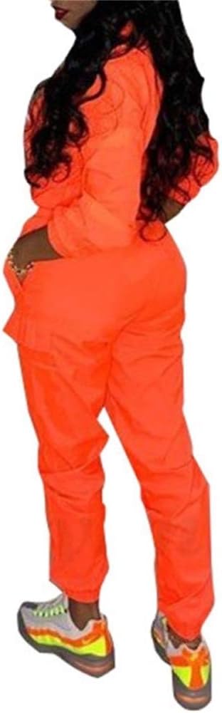 EOSIEDUR Women 2 Piece Outfits Tracksuit Jumpsuits Lightweight Windbreaker Pullover Jacket Crop Top Pants Set - Image 2