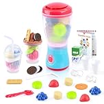 PLAY Smoothie Batidora Juguete, Set de Utensilios Cocina Juguete con Batidora Niños, Juguetes Alimentarios, Luces y Sonidos Realistas, Set de Accesorios Cocina Juguetes para Niños de 3+ Años