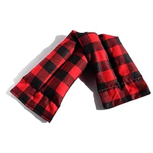 Microwavable Heating Pad, Cozy Plaid Flannel, Natural Rice Filling, Handcrafted (Red and Black Plaid)