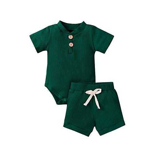 Image of Baby Boy Clothes 0 3 6 9 12 18 Months Romper Shorts Set