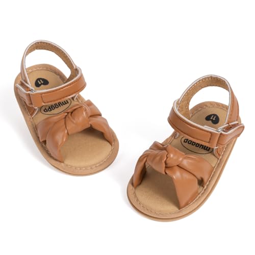 Image of CENCIRILY Infant Baby Girls Boys Sandals Summer Beach Outdoor Bowknot Soft Rubber Sole Toddler Princess Dress Flats Walking Shoes