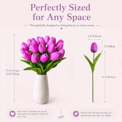 Image of Mandy's 20pcs Artificial Lavender Tulips