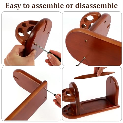 Image of Wooden Yarn Ball Holder Knitting Crochet Yarn Rack Stand with Slots Horizontal Yarn Spinner Yarn Holder Stable Yarn Ball Dispenser Wood Yarn Spinner Holder for Crochet and Knitting